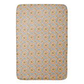 Retro Round Tegels Mexico Daisy Pattern Blue Oranj Badmat (Voorkant Verticaal)