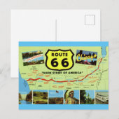  Retro Route 66 de Briefkaart van de Kaart (Voorkant / Achterkant)