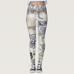 Retro Route 66 de Leggings van de Stijl
