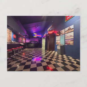 Retro Route 66 Diner Museum Tentoonstelling Neon B Briefkaart