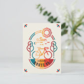 Retro Route 66 Fietsroute Briefkaart (Staand voorkant)