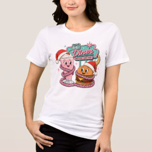 Retro Route 66 Kerst Diner Liefjes Tri-Blend Shirt