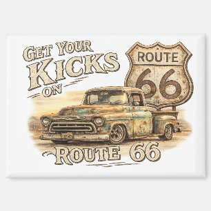 Retro Route 66 Koelkastmagneet Magneet