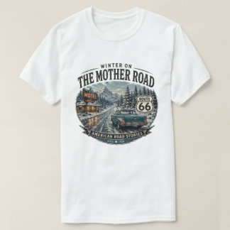 Retro Route 66 Winter Roadtrip T-shirt