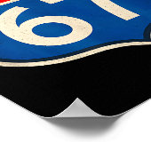 Retro Route 67 Meme Six Seven Aura Energy Number 6 Poster (Hoek)