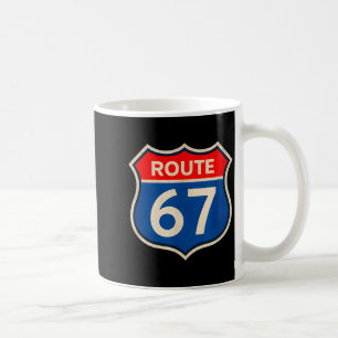 Retro Route 67 Meme Zes Zeven Aura Energie Nummer Koffiemok