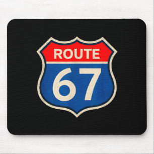Retro Route 67 Meme Zes Zeven Aura Energie Nummer Muismat