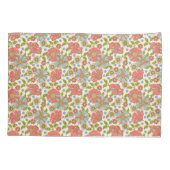 Retro Roze & Aqua Bloemen gepersonaliseerd Kussensloop (Achterkant)