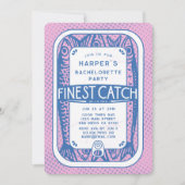 Retro Roze Bachelorette Party Sardine Vis Kaart (Voorkant)