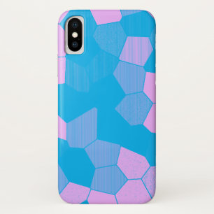 Retro Roze/blauw iPhone X Hoesje