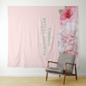 Retro Roze Bloem Bruidsfeest Backdrop Eenvoudig Wandkleed (In Situ (horizontaal))