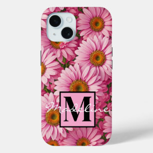 Retro roze bloemen daisy patroon