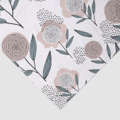 Retro roze bloemen en Abstract zwart puntenpatroon Tissuepapier (Detail)