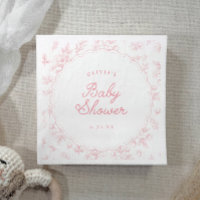 Retro Roze Bloemen Met Kant Babyfeestje