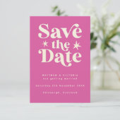 Retro Roze Boho Simple Save the Date Card (Staand voorkant)
