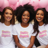 Retro Roze Bruid Squad T-shirt