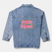 Retro Roze Bruidsteam Bachelorette Denim Jacket (Achterkant)