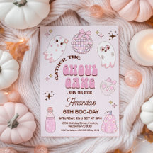 Retro Roze Bruin Halloween Ghoul Gang Verjaardag