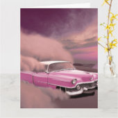 RETRO ROZE CADDY KAARTEN (Gele Bloem)