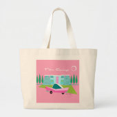 Retro Roze Canvas tas met handpalmen (Voorkant)