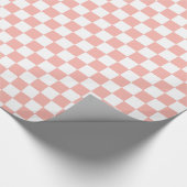 Retro Roze Check Cadeaupapier (Hoek)