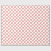 Retro Roze Check Cadeaupapier (Vlak)