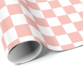 Retro Roze Check Cadeaupapier (Rol Hoek)