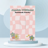 Retro Roze Checker haarspeld accessoire Display Ka Contactkaartje