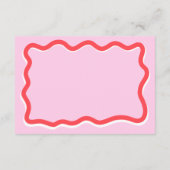 Retro roze curve kronkelen golvend advies afstuder informatiekaartje (Achterkant)