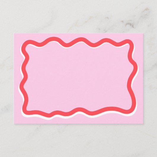 Retro roze curve kronkelen golvend advies afstuder informatiekaartje (Achterkant)