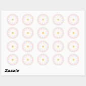 Retro Roze Daisy Envelope-zegels Ronde Sticker (Vel)
