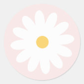 Retro Roze Daisy Envelope-zegels Ronde Sticker (Voorkant)