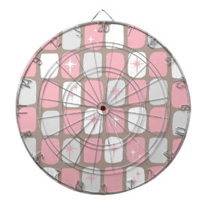 Retro Roze Dartboard Starbursts Dartbord