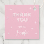 Retro Roze Disco Bal 70s 80s Themade Bruiloftsfees Bedankjes Labels (Achterkant)