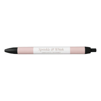 Retro Roze En Bruine Hart Strepen Bakkerij Zwarte Inkt Pen