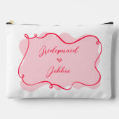 Retro roze en golvende bruidsmeisje make-up toegan etui (Voorkant)