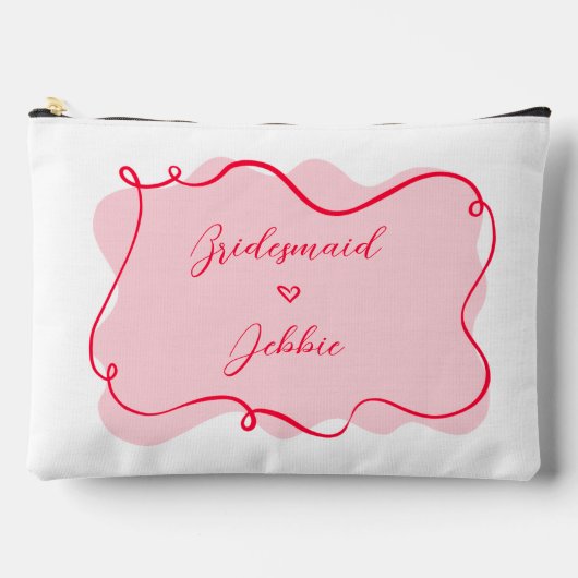 Retro roze en golvende bruidsmeisje make-up toegan etui (Voorkant)