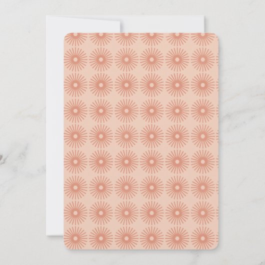 Retro roze en groen handschrift bruiloft uitnodigi kaart (Achterkant)
