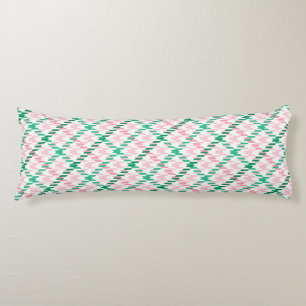 Retro roze en groen houndstooth ruitpatroon lichaamskussen