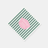 Retro roze en groene Beverly Hills Vrijgezellenfee Servet (Hoek)