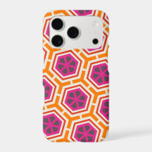 Retro roze en oranje modern geometrisch patroon