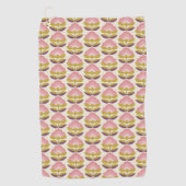 Retro Roze en Paarse Floral Pattern Golfhanddoek (Voorkant)