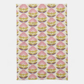 Retro Roze en Paarse Floral Pattern Theedoek (Verticaal)