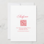 Retro Roze en Rode Wave Afbeelding Lijst Bruiloft Kaart (Achterkant)