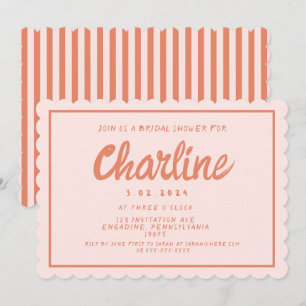 Retro Roze en rood handschrift Vrijgezellenfeest I Kaart