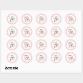 Retro roze en rood Oh wat leuk Ronde Sticker (Vel)