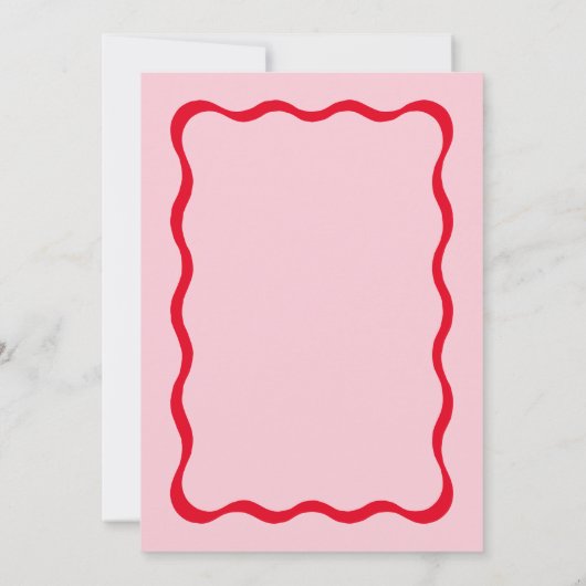 Retro Roze en Roodhoek Weddenschap opslaan Datum Save The Date (Achterkant)
