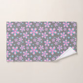 Retro roze en Turquoise Abstract ventilatorpatroon Bad Handdoek (Handdoek)