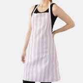 Retro Roze en witte strepen Apron Schort (Insitu)