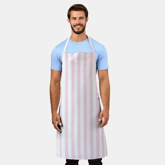 Retro Roze en witte strepen Apron Schort (Gedragen)
